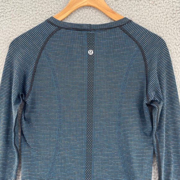 Lululemon Swiftly Tech Long Sleeve Crew Dark Maritime Black Lavender Blue Top 6 - Picture 4 of 9